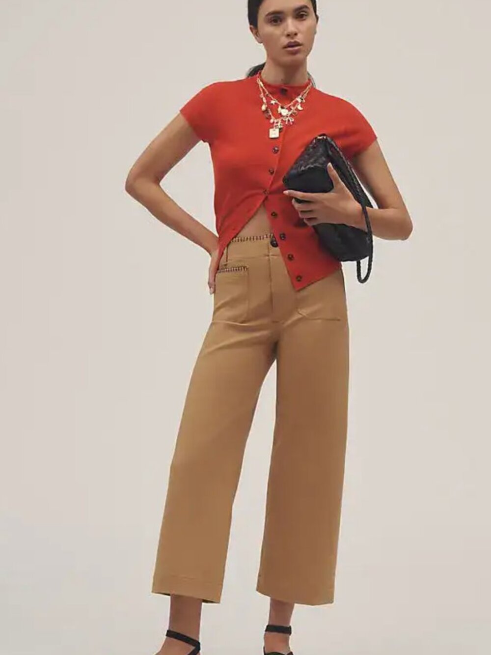 The Colette Whipstitch Crop Wide Leg Pant by Maeve 29 - Picture 3 of 12
